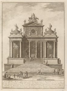 Ein Tempel, der Jupiter, Juno und Minerva gewidmet ist, für das "Chinea"-Fest