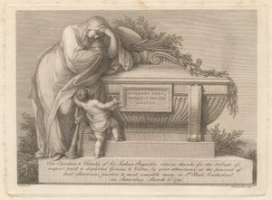 Trauerkarte von Sir Joshua Reynolds von Francesco Bartolozzi