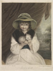 Mädchen mit Katze von Francesco Bartolozzi