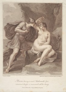 Perseus, der Andromeda aus drohender Gefahr rettete, ist von ihrer Schönheit bezaubert von Francesco Bartolozzi