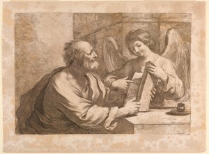 Heiliger Matthäus mit einem Engel und Buch