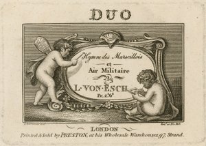 Titelblatt für Hymne des Marscillois und Militärmusik von Francesco Bartolozzi