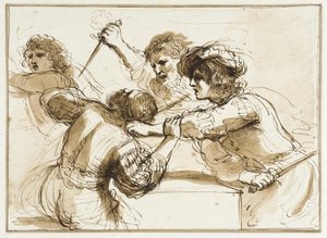 Zwei Männer töten Amnon, während ein anderer flieht von Francesco Bartolozzi
