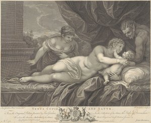 Venus, Amor und Satyr von Francesco Bartolozzi