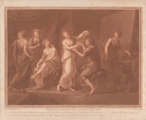 Zeuxis komponiert das Bild der Juno von Francesco Bartolozzi