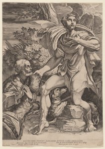 Heiliger Rochus mit einem Stifter von Francesco Brizio, after Parmigianino
