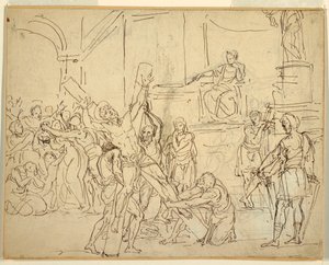 Zeichnung, Martyrium des Hl. Andreas, 1825-50 von Francesco Coghetti