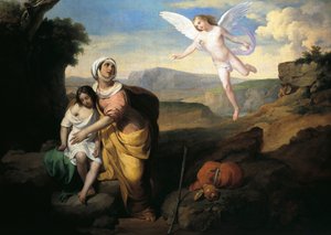 Hagar und Ismael vom Engel besucht