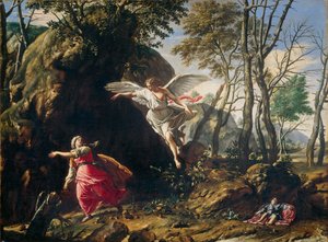 Hagar und Ismael in der Wüste