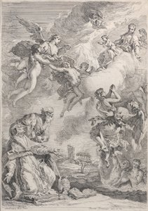 Papst Gregor I. befreit die Seelen aus dem Fegefeuer mit seinen Gebeten, 1731