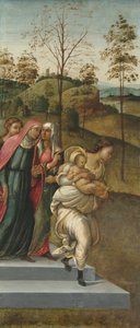 Johannes der Täufer wird zu Zacharias getragen, um 1510 von Francesco Granacci