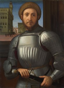 Porträt eines Mannes in Rüstung, ca. 1510 von Francesco Granacci