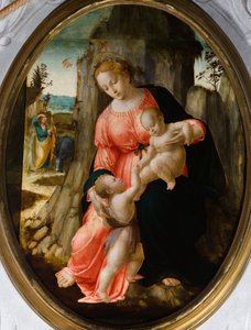 Die Begegnung des Heiligen Johannes mit der Heiligen Familie in Ägypten von Francesco Granacci