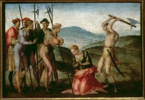 Das Martyrium einer Heiligen (Tafel) von Francesco Granacci