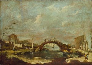 Capriccio-Landschaft, Mitte des 18. Jahrhunderts