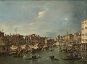 Canal Grande mit der Rialtobrücke, Venedig, wahrscheinlich ca. 1780 von Francesco Guardi