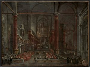 Pontifikalzeremonie in SS. Giovanni e Paolo, Venedig, 1782