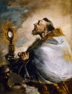 Heiliger in Anbetung der Heiligen Eucharistie oder Heiliger Norbert in Ekstase