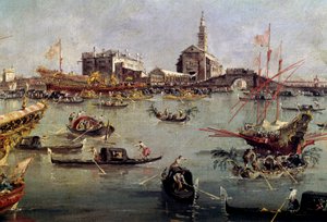 Der Doge auf dem Bucentaurus in San Nicolo vom Lido nach Venedig, Christi Himmelfahrt von Francesco Guardi