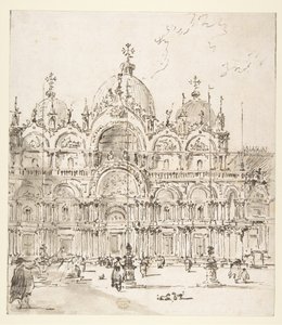 Ansicht der Piazza mit der Basilika San Marco von Francesco Guardi