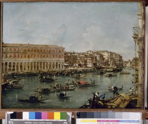 Blick auf den Canal Grande mit den Fabbriche Nuove di Rialto, 1756-60 von Francesco Guardi