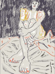 Nachdenkliche Sitzende Frau von Francesco Gulina