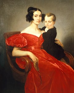 Porträt von Teresa Zumali Marsili mit ihrem Sohn Giuseppe von Francesco Hayez