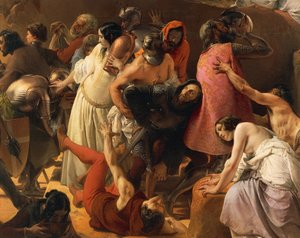 Der Durst der ersten Kreuzfahrer in Jerusalem, von Francesco Hayez (Detail) von Francesco Hayez