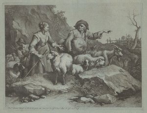Bauer mit einem Sack und zwei Schäferinnen von Francesco Londonio