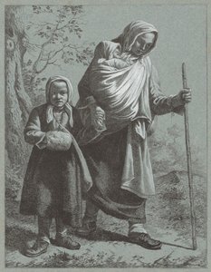 Bäuerin mit zwei Kindern