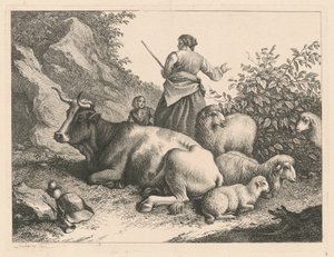 Stehende Schäferin mit einem Kind, nach 1776