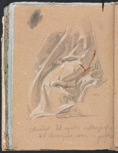 Verona Skizzenbuch: Draperiestudie mit Fuß und Inschrift Seite 88, 1760