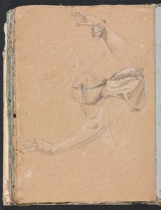 Verona Skizzenbuch: Weibliche Arme und Hände mit Draperie Seite 82, 1760 von Francesco Lorenzi