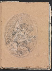 Verona Skizzenbuch: Figur mit Kind im Rundbild von Francesco Lorenzi