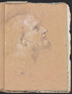Verona Skizzenbuch: Männlicher Kopf im Profil, Seite 91, 1760 von Francesco Lorenzi
