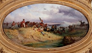 Risorgimento: Der italienische Patriot Giuseppe Garibaldi überquert den Volturno-Fluss von Francesco Mancini