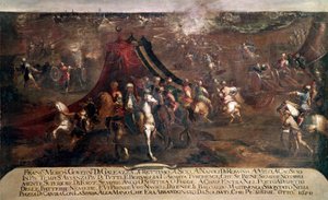 Krieg von Candia (Kreta): „Schlacht zwischen der venezianischen Flotte von Francesco Morosini (1619-1694) und der türkischen Flotte im Jahr 1650“