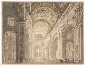 Innenansicht von St. Peter beleuchtet