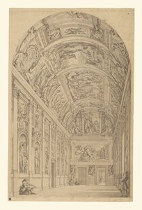Ansicht der Farnese-Galerie, Rom von Francesco Panini