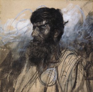 Studie eines Kopfes für Krüppel von Francesco Paolo Michetti