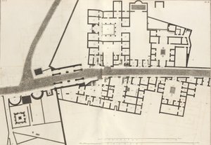 Großer Plan des Eingangs der Stadt Pompeji und ihrer umliegenden Gebäude, 1804 von Francesco Piranesi