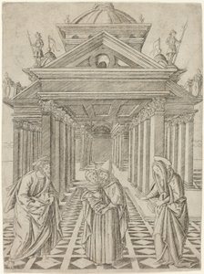 Die Darstellung im Tempel, Platte vier aus dem Leben der Jungfrau und Christus von Francesco Rosselli