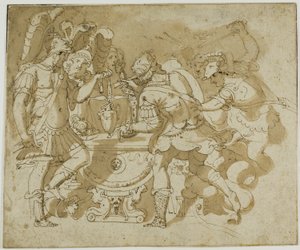 Camillus greift Brennus an von Francesco Salviati