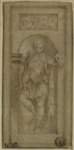 Nischenstatue von David mit dem Kopf von Goliath von Francesco Salviati