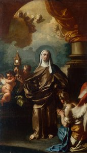Die heilige Klara mit einem Engel von Francesco Solimena