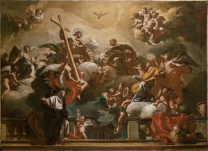 Die Heilige Dreifaltigkeit mit dem heiligen Philipp Neri in Herrlichkeit, ca. 1727-1730
