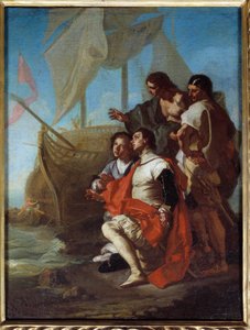 Die Ankunft des Entdeckers Christoph Kolumbus in Amerika von Francesco Solimena