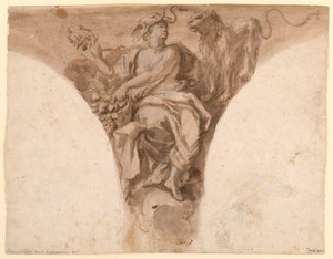Afrika, Entwurf für ein Pendentiv in der Taufkapelle von St. Peter, Rom von Francesco Trevisani