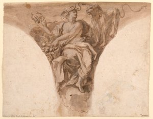 Afrika, Entwurf für ein Pendentif in der Taufkapelle von St. Peter, Rom von Francesco Trevisani