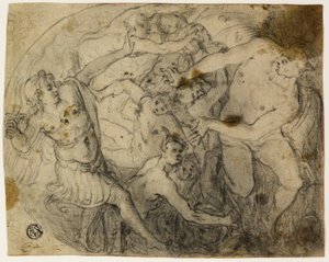 Studie für den heiligen Michael, der Luzifer vertreibt von Francesco Vanni